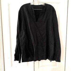 French Connection 100% Linen Tunic Top L Beachy Minimalist Lagenlook